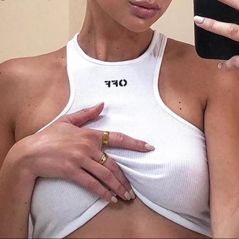 OFF Trendy Racer Front Tank Top